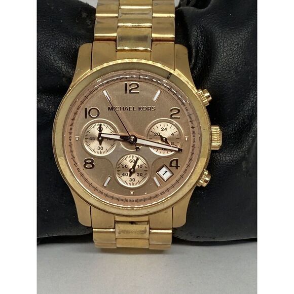 Michael Kors Runway MK5128 Women's Stainless Steel Analog Rose Dial Watch UC657 - Picture 2 of 12